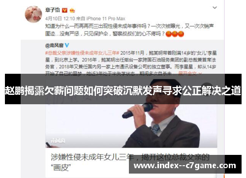 赵鹏揭露欠薪问题如何突破沉默发声寻求公正解决之道