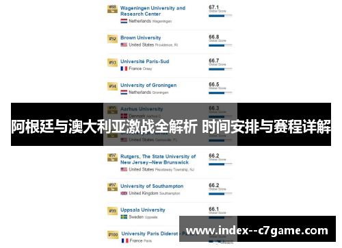 阿根廷与澳大利亚激战全解析 时间安排与赛程详解
